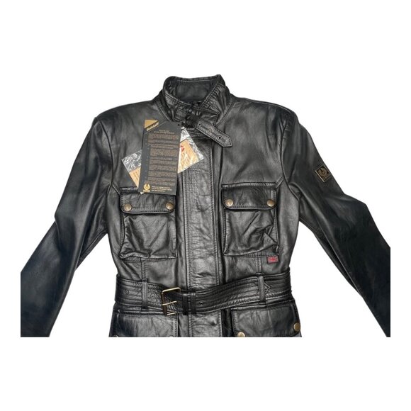 $1800 Belstaff Leather Biker Style Brad Jacket Blouson Size 42 Made in Italy - Picture 3 of 5